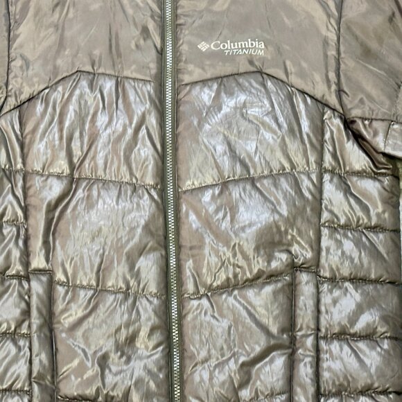 ~~Columbia Jacket Mens S Green/Black Titanium Interchange Full Zip Puffer Jacket - Picture 2 of 5